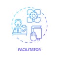 Facilitator blue gradient concept icon