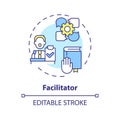 Facilitator multi color concept icon