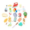 Facilities icons set, cartoon style Royalty Free Stock Photo