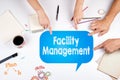 Facility Management. The meeting at the white office table