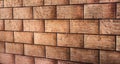 Facing brick laying. Facing bricks wall texture, masonry of facing brick Royalty Free Stock Photo