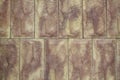 Facing ceramic wall tiles, brick background, yellow-brown color Royalty Free Stock Photo
