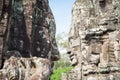 Facing of statue bayon face at Bayon temple in Siem Reap, Cambodia.