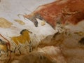 Facsimile reproduction of a Chinese horse and a red cow from Lascaux cave in Dordogne