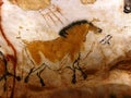 Facsimile reproduction of a horse from Lascaux cave in Dordogne