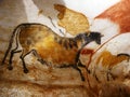 Facsimile reproduction several horses from Lascaux cave in Dordogne Royalty Free Stock Photo