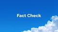 Fact Check text on bright blue sky with white clouds Royalty Free Stock Photo