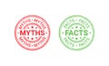 Fact Myth grunge rubber stamps. Vector illustration Royalty Free Stock Photo