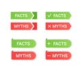 Fact Myth grunge rubber stamps. Vector illustration