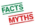 Fact myth rubber stamp sign. Illustration vector Royalty Free Stock Photo