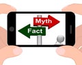Fact Myth Signpost Displays Facts Or Mythology Royalty Free Stock Photo