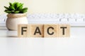 FACT word made with wooden blocks, concept Royalty Free Stock Photo