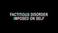 Factitious disorder imposed on self. Animated text. 4K video. Transparent Alpha channel. Stretching effect, glitch.