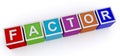 Factor word block Royalty Free Stock Photo