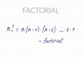 Factorial formula. Vector mathematical theorem Royalty Free Stock Photo