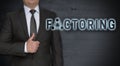 Factoring concept and businessman with thumbs up