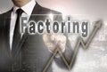 Factoring is shown by businessman concept