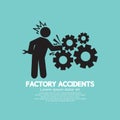 Factory Accidents Black Symbol Vector