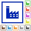 Factory building flat framed icons Royalty Free Stock Photo