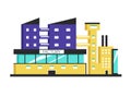 Factory building. Flat vector illustration. Constructivism style