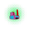 Factory building icon, comics style