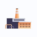 Factory building icon industrial plant with pipes and chimney power station environment and energy element oil industry Royalty Free Stock Photo