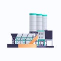 Factory building icon industrial plant with pipes and chimney power station environment and energy element oil industry Royalty Free Stock Photo