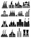 Factory Building Icons Set