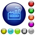Factory building outline color glass buttons Royalty Free Stock Photo