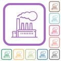Factory building outline simple icons Royalty Free Stock Photo