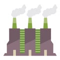 Factory Building With Smoke Stacks