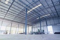 Factory building or warehouse building with concrete floor for background Royalty Free Stock Photo