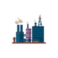 Factory Buildings Vector Illustration