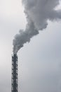 Factory chimney and smoke polluting and ecology of planet Earth Royalty Free Stock Photo