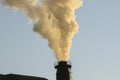 Factory chimney smoking, heavy black smoke on the sky. ecology problems Royalty Free Stock Photo