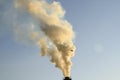 Factory chimney smoking, heavy black smoke on the sky. ecology problems Royalty Free Stock Photo