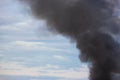 Factory chimney smoking, heavy black smoke on the sky Royalty Free Stock Photo