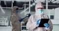 Factory Clean Room Laboratory. Industrial Engineer Royalty Free Stock Photo