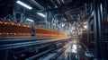 Factory constructions, industry technology, manufacturing interior, production line Generative AI