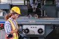 Factory control center of production with team Royalty Free Stock Photo