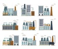 Factory Decorative Flat Icons Set