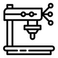 Factory drilling machine icon, outline style Royalty Free Stock Photo