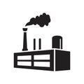 Factory eco power plants industrial icon template black color editable. Factory eco power plants industrial icon symbol Flat