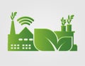 Factory ecology,Industry icon,Clean energy with eco-friendly concept ideas.vector illustration