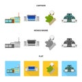 Factory, enterprise, buildings and other web icon in cartoon,flat,monochrome style. Textile, industry, fabric icons in Royalty Free Stock Photo