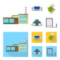 Factory, enterprise, buildings and other web icon in cartoon,flat style. Textile, industry, fabric icons in set Royalty Free Stock Photo