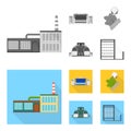 Factory, enterprise, buildings and other web icon in monochrome,flat style. Textile, industry, fabric icons in set