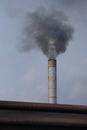 Factory flue emit smoke, pollution, industry that negatively affects the environment