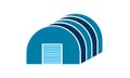 Factory godown vector icon flat style graphical symbol.