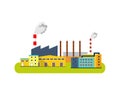 Factory Icon, industry concept. Vector flat illustration.